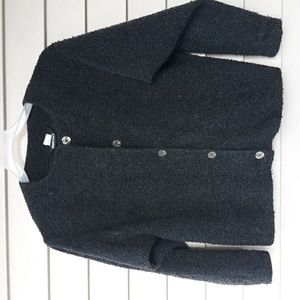 Vtg Chuck roast cardigan sweater mohair blend size large charcoal